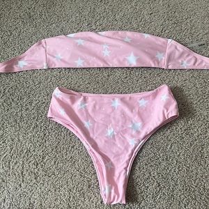 Pink star bathing suit set